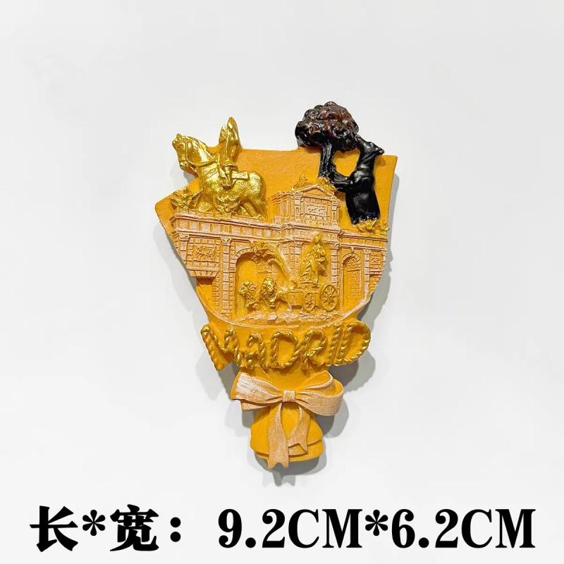 3D Resin Fridge Magnet Spain City Souvenir Barcelona Valencia Madrid Cordoba Granada Refrigerator Magnet Home Decor Gift