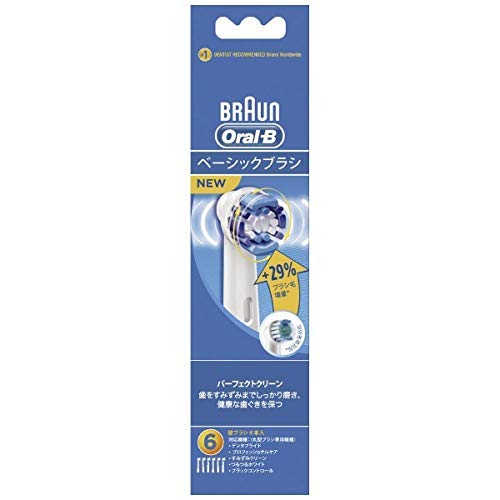 

Braun Oral-B EB20 Basic Perfect Clean Brush [6 Replacement Brushes for Electric Toothbrushes] EB20-6-ELN
