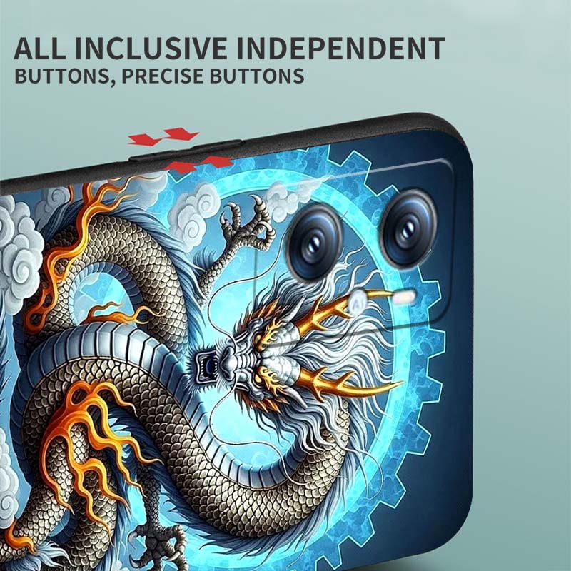 Fashion Dragon Illustration For OPPO Reno 5 6 7 A96 A40 A58 Realme GT A74 A78 Neo2 A74 A78 Find X5 X3 X7 X8 Black Phone Case