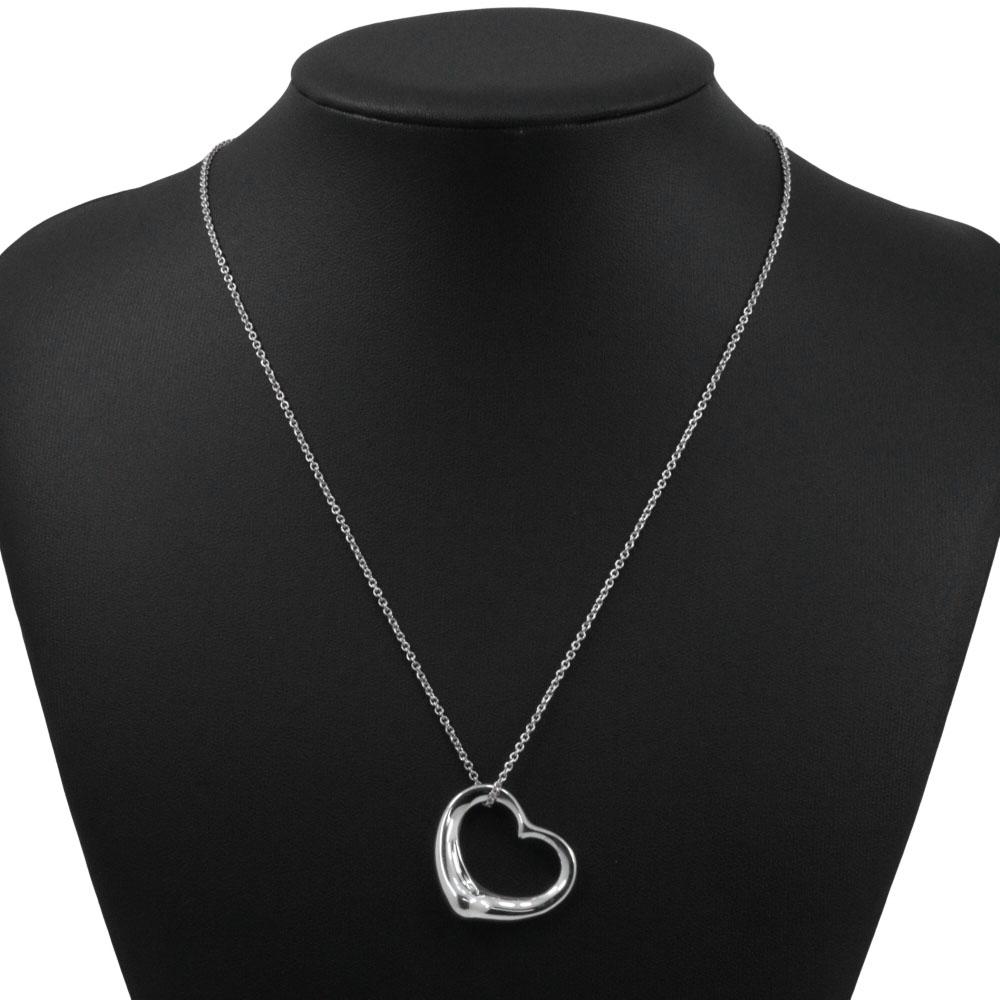 TIFFANY&Co. Open Heart Necklace Elsa Peretti Silver925 Heart 9.9g Women Used