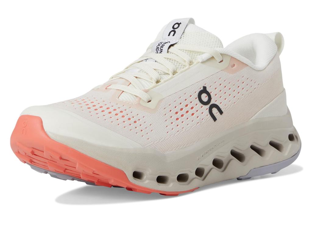 On Cloudsurfer Trail 2 Size Women's Sneakers, Ivory/Salmon, 7.5