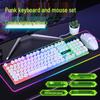 Retro Punk Mechanical Wired Keyboard & Mouse Set for Gaming and Office