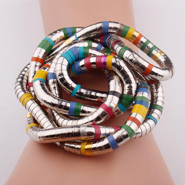 European and American men's personalized snake necklace 5mm white K iron-plated curved flexible random shape cool snake chain