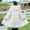 Herbst und Winter Damen verdickte Kapuzenjacke lose mittellange winddichte warme Jacke