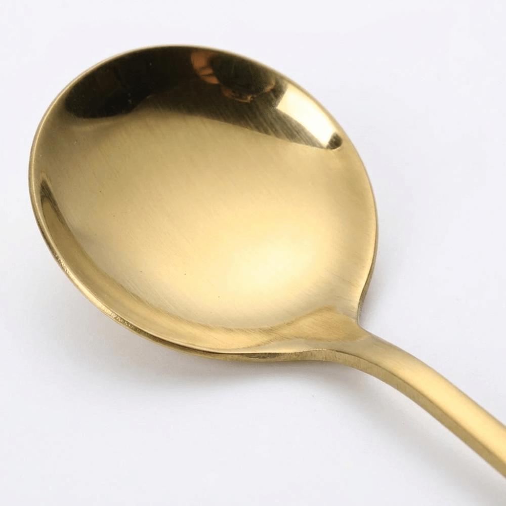 5Pcs Rustless Steel Dinner Spoon Smooth Polished Dessert Spoon Heavy Duty Serving Spoon For Cereal