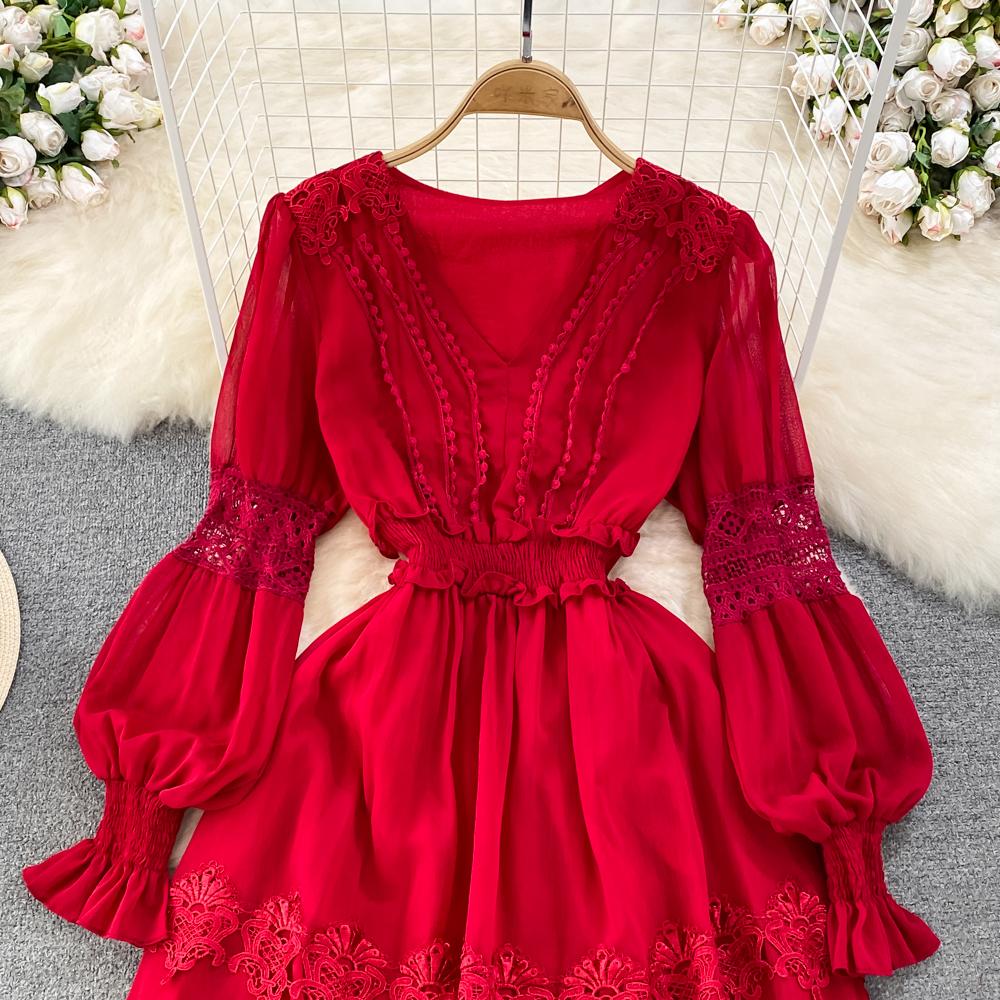 Новое повседневное весенне-летнее однотонное тонкое полное женское платье трапециевидной — фото 6