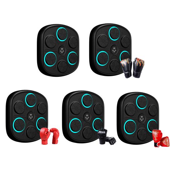 Smart Music Boxing Machine Wall Mounted Speed Modes Adjustable Electronic LED Boxing Training Target Punching Pad Home Gym Workout Equipment