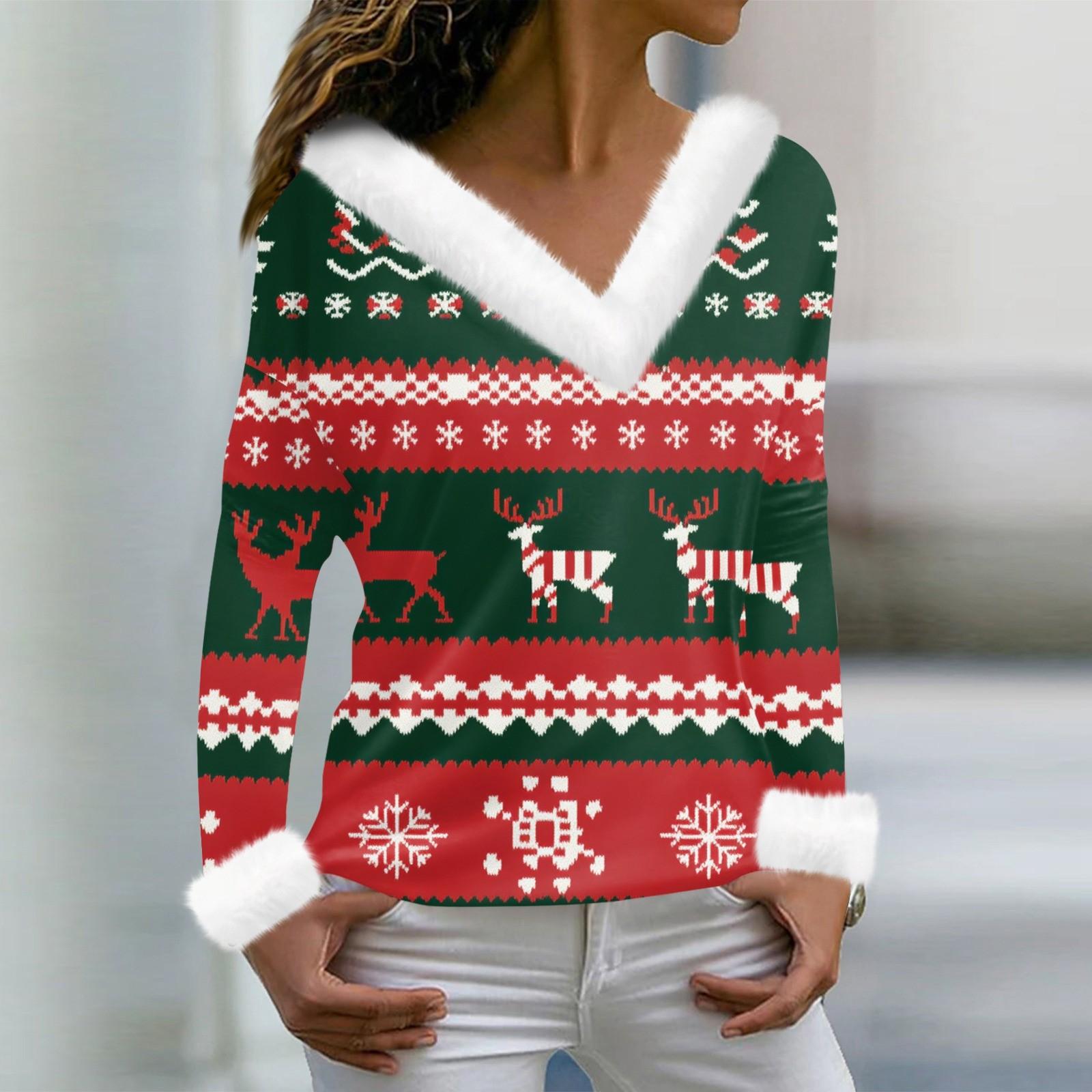 

Женская футболка с принтом, футболка с длинным рукавом, флисовый воротник, V-образный вырез, пуловер, футболка, топ XL киноварь