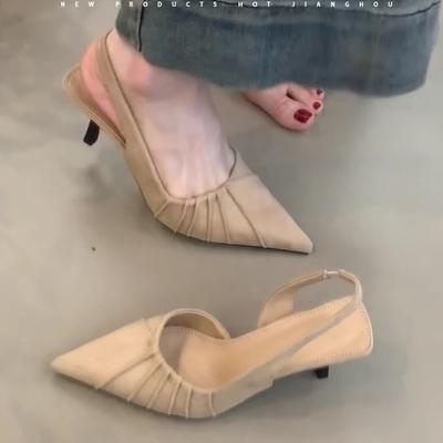 Spring Versatile Single Shoes Women's Commuting Versatile Small Stiletto High Heels 2025 Summer Pointed Light Mouth Sandals Do Not Show Their Feet