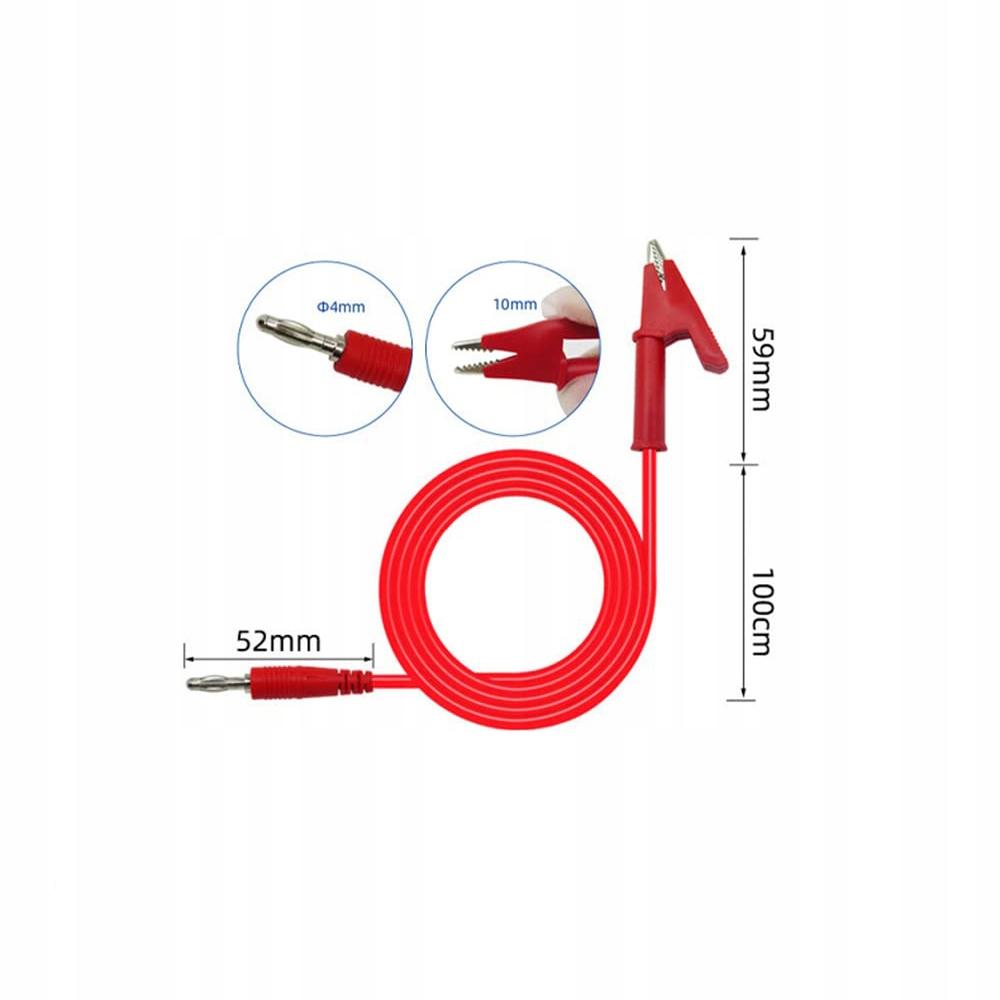 Test Leads For Multimeter/Laboratory Power Supply - Crocodile Clips 1500V 15A 100Cm (2 Pcs - Black And Red)
