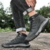 New High Top Mens Sneakers Outdoor Fashion Male Basic Boots Comfy Motocross Boots Genuine Leather Travel Camping Male Footwear