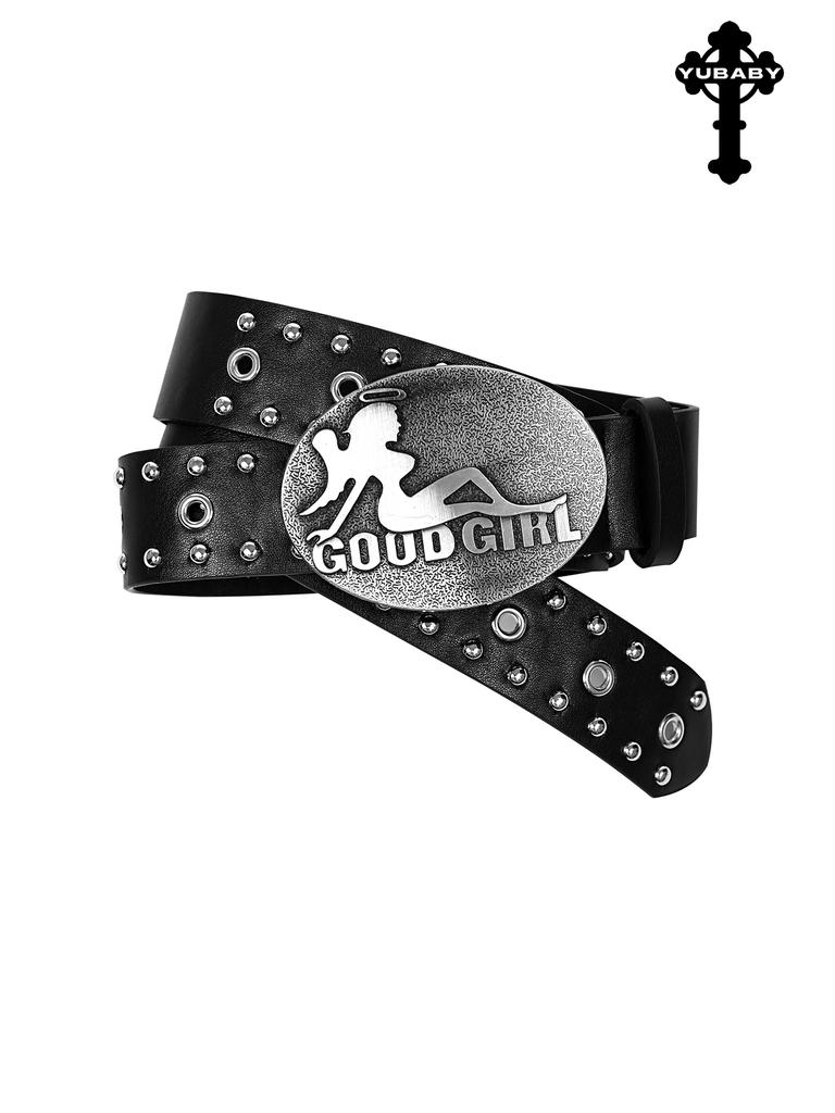 4.5cm Width Rivet Punk Rock Pu Leather Belt Man Woman Hip Hop Vintage Black Red Leather Waist Belt Y2k