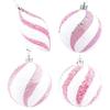 Wondrous Decorative Touch Set of Six Festive Pink Sequin Ornaments