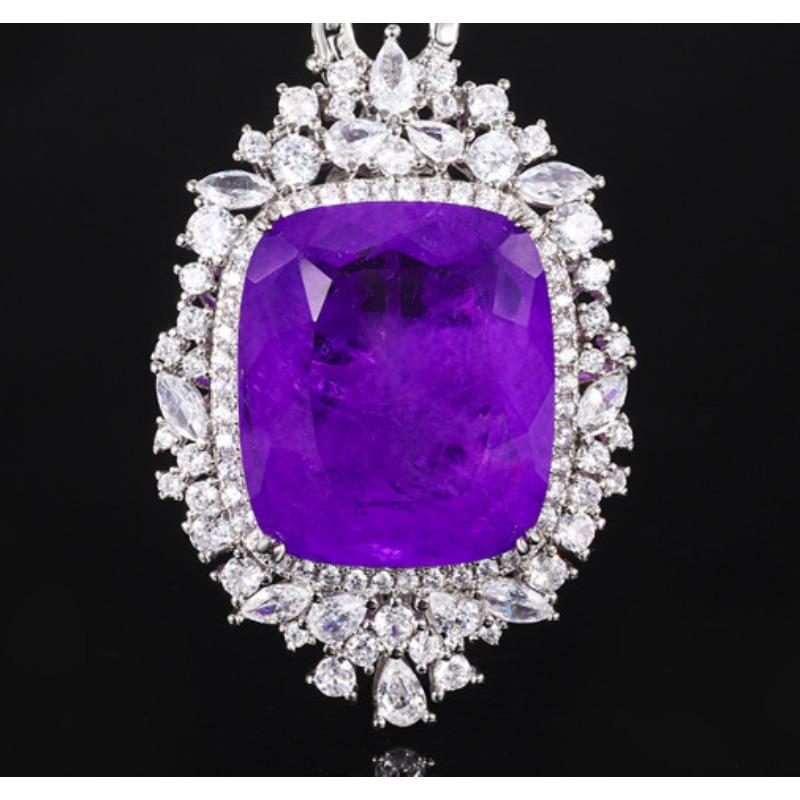 Jewelry Copper Bottom Gold-Plated Simulation Orange Red Zirconium Color Treasure Fat Square Pendant Necklace * 23