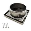 150mm Stainless Steel Square Ventilation Cover Air Outlet External Wall Rain Caps Stainless Steel Air Vent Duct Grills
