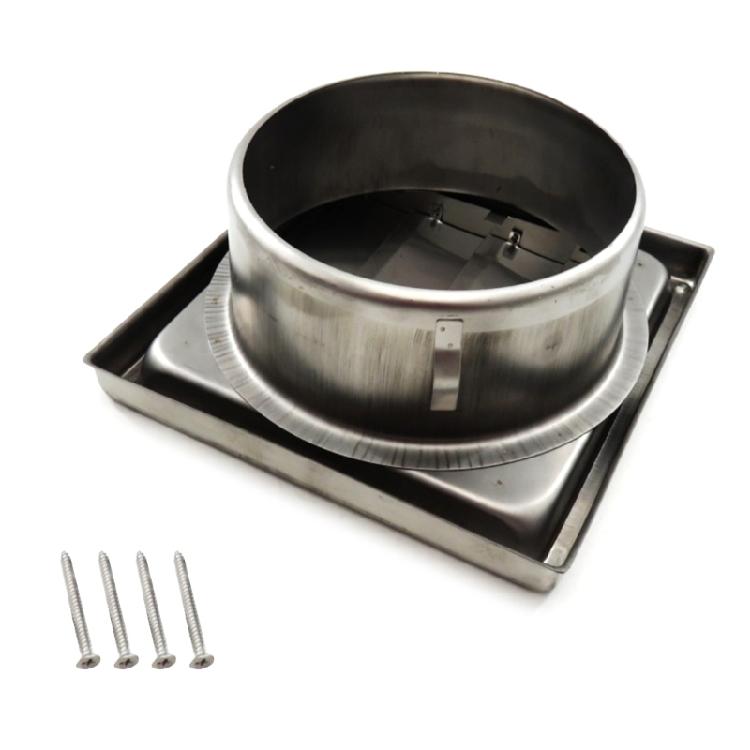 150mm Stainless Steel Square Ventilation Cover Air Outlet External Wall Rain Caps Stainless Steel Air Vent Duct Grills