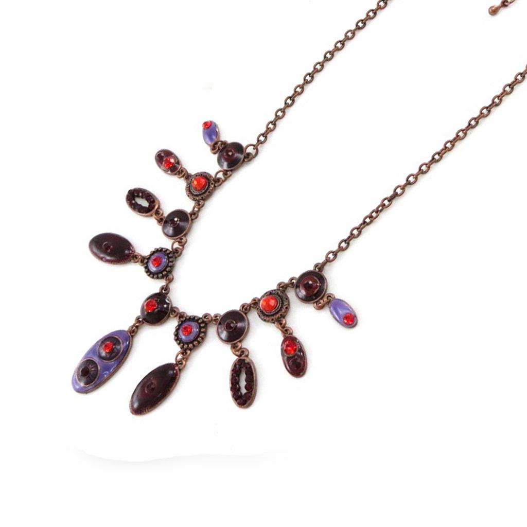 Les Trésors De Lily [E5720] - Purple 'Mitsou' Designer Necklace