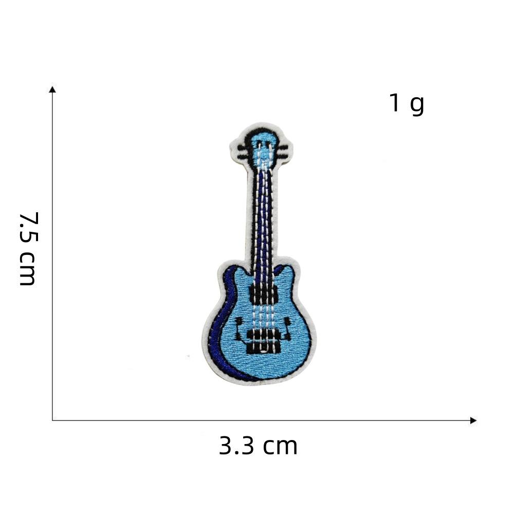 Personalized Blue Series Cloth Sticker Graffiti Decoration Cartoon Guitar Suitcase Computer Embroidery Hot Melt Adhesive Sticker