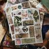 JIAMEI 140pcs Time Whisper Series Retro Scrapbook Decorative Stickers Material Pack DIY Handmade Collage Aesthetic Supplies