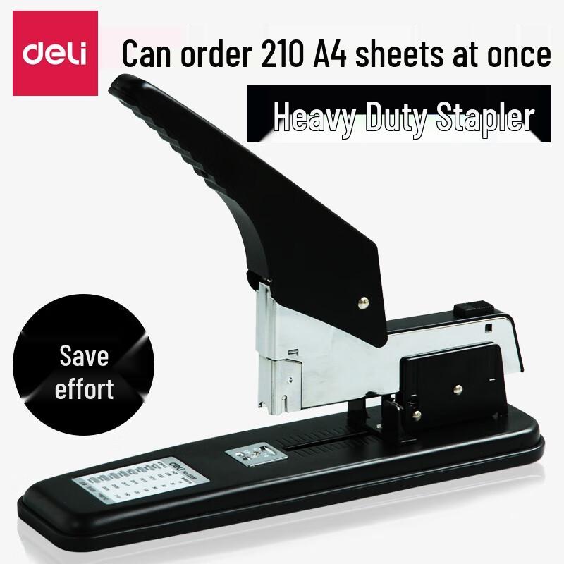 Deli Heavy-Duty Effort-Saving Stapler (210 Sheet Capacity)