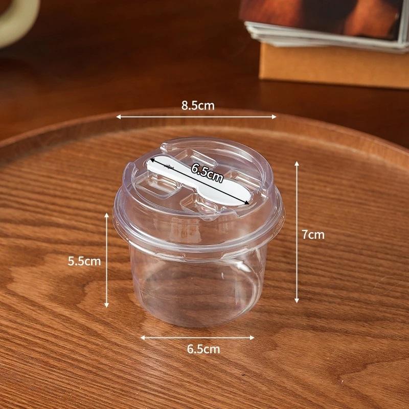 50Pcs 250Ml Disposable Plastic Dessert Cups With Lids Spoons Clear Mousse Containers Ideal For Ice Cream Trifles Fruit Cups