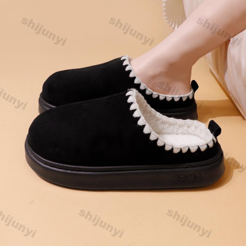Couple Cotton Slippers 2025 Women's Autumn Winter Home Warm Plush Slippers Indoor Lightweight Comfortable Platform Flats