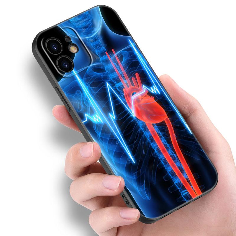 Medizinische Menschliche Organe Gehirn Meridian Niere Hohe Fall Für Apple iPhone 14 13 12 Mini 11 Pro Max 7 8 XR X XS 7 8 Plus SE 2020 2022