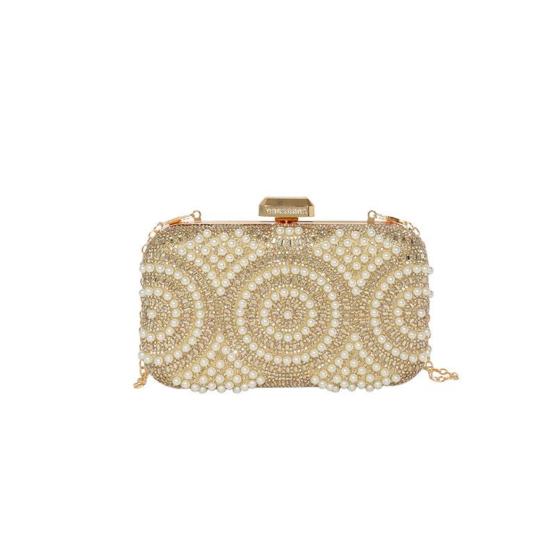 Elegant Socialite Beaded Rhinestone Evening Handbag 2026 - Women's Chain Shoulder Crossbody Bag