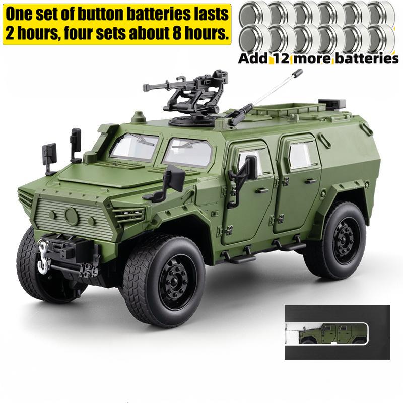 1:20 Bravewarrion Armored Explosion Proof Vehicle Alloy Diecast Model Car Indoor Desktop Decoration Display Ornaments Birthday