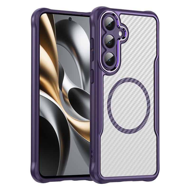

Samsung Galaxy S25 Case, Magnetic Carbon Fiber Transparent Phone Case Cover for Samsung Galaxy S25 фіолетовий