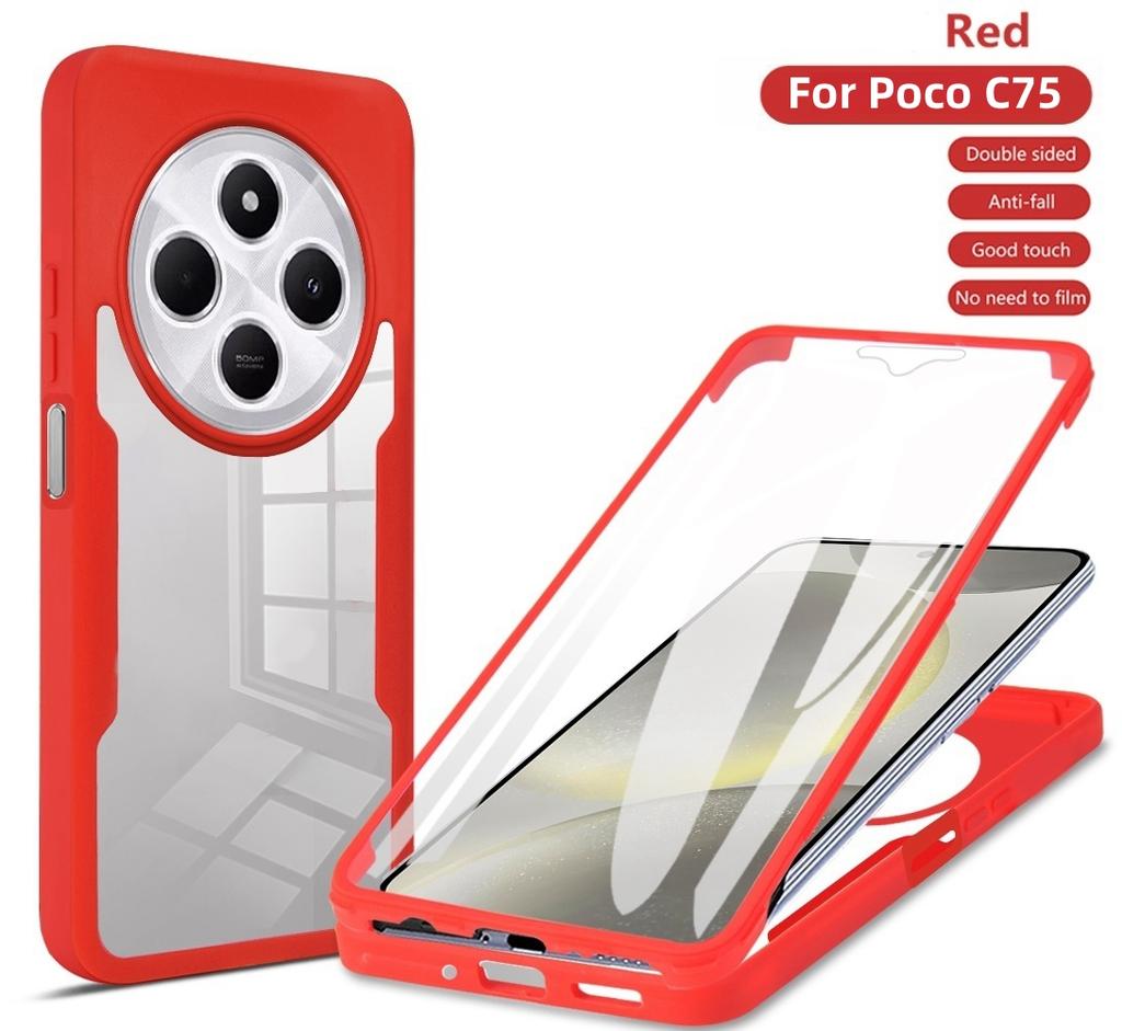 Etui Dla Xiaomi Poco C75 360 Pełna Ochrona Etui na Telefon Dla Pocco Poko Little C75 C 75 PocoC75 Przezroczyste Ekran Z Osłoną Zderzaka