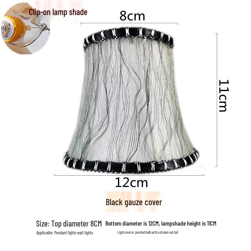 European Crystal Chandelier Fabric Lampshade, Clip-On, E27 Large Base, E14 Candle Bulb, Wall Light Shell Shade