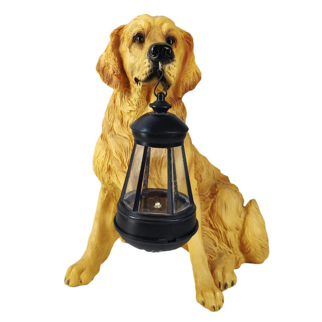 Garden Ornament with Illuminated Dogs Decorative Outdoor Lighting