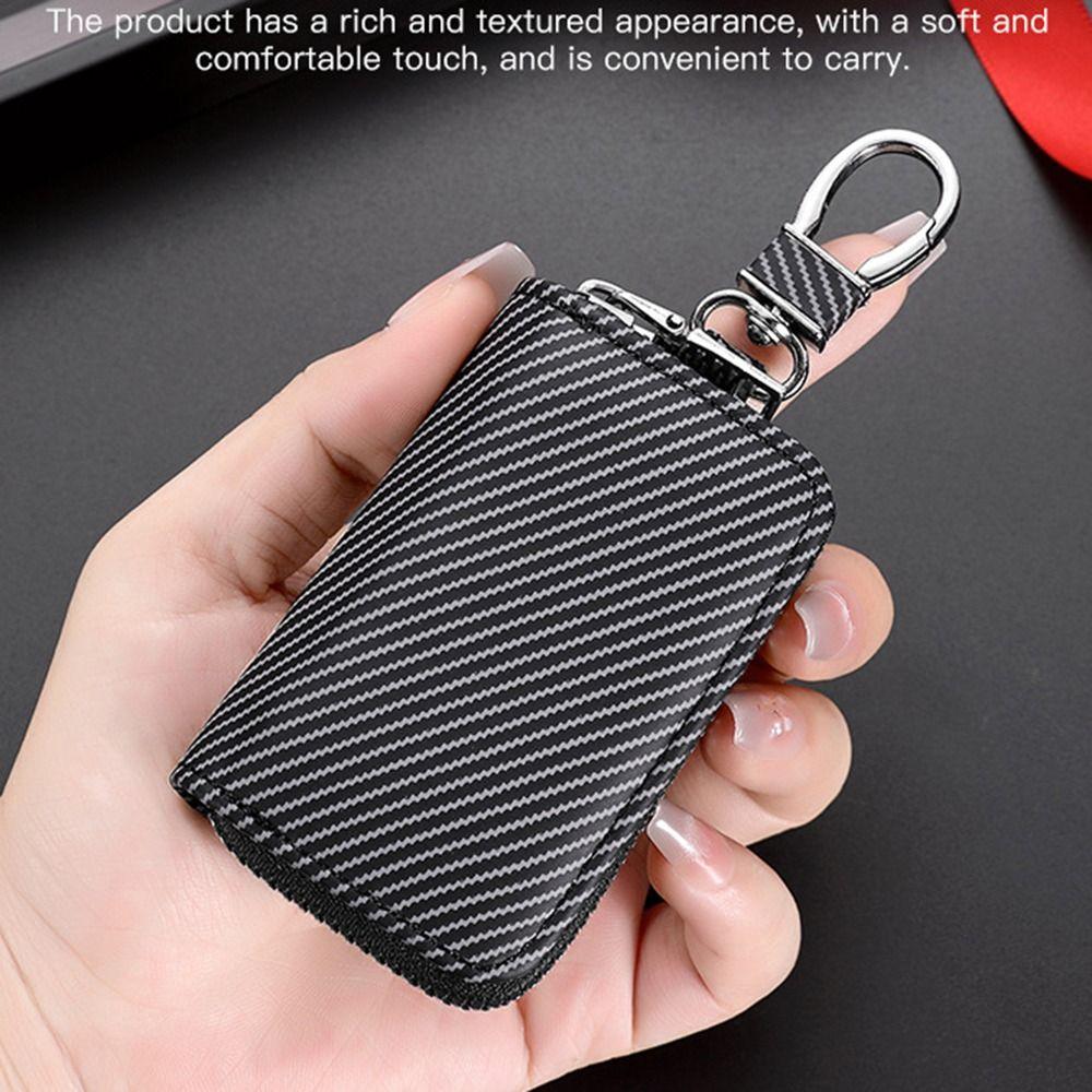 With Keyring Mini Car Key Bag Lightweight Zipper Key Case Simplicity Car Key Cover  Key Storage