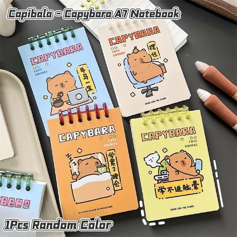 

1 шт. Милая мультяшная капибара A7 блокнот на спирали тетрадь мини-блокнот портативный дневник записная книжка студенческие канцелярские товары подарки 1pc