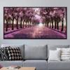 Watercolor Sakura Tree and Flower Oil Painting On Canvas Nordic Poster Wall Art Picture Living Room Home Decoration No Frame