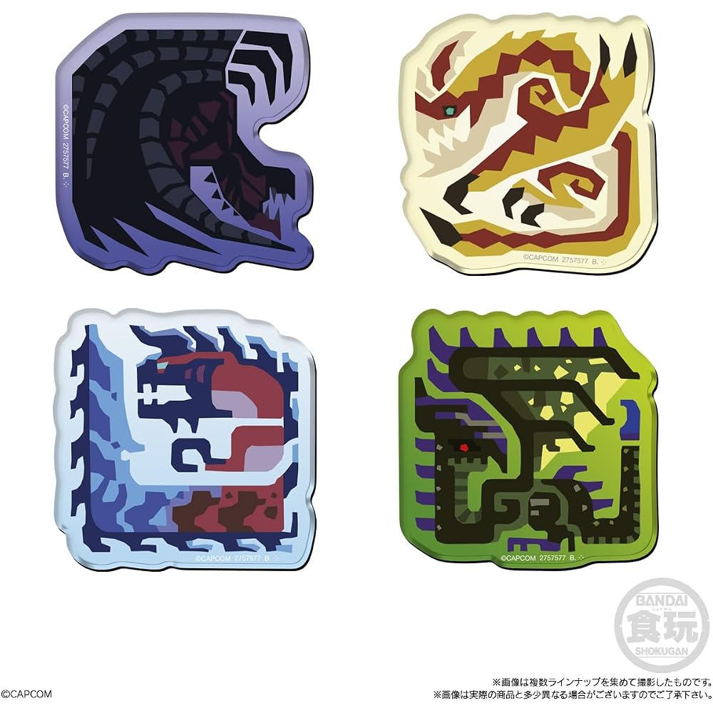 Bandai (BANDAI) Monster Hunter 20th Anniversary Chara Magnets (14 Pack) Food Toy Chewing Gum (Mon...