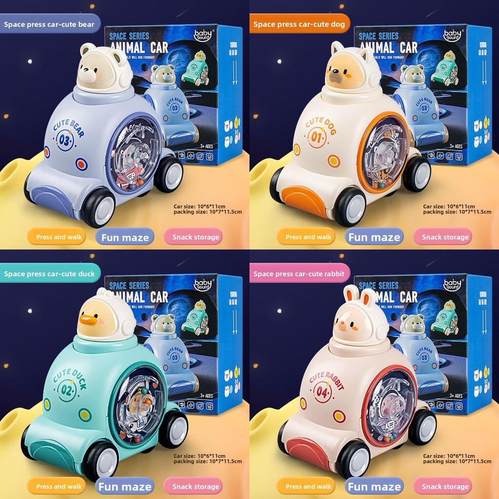 Baby Educational Space Press Car With Cartoon Bunny For Kids Learning And Play