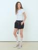 ETMON Lace Hole Strap T-Shirt Light Gray