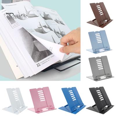 Soporte de Metal para libros, ángulo ajustable, soporte estable, ahorro de espacio, evita el dolor de cuello, soporte ergonómico plegable para tableta