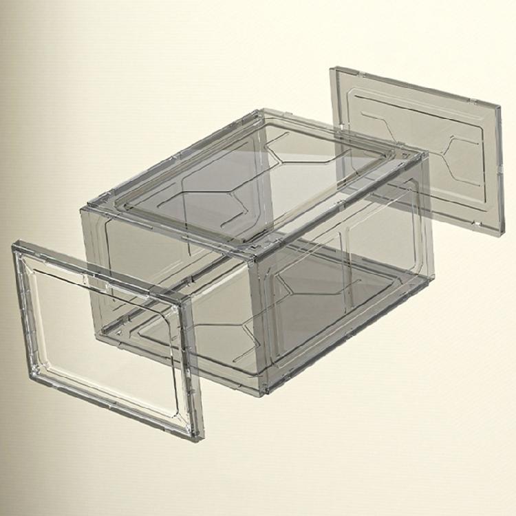Stackable Plastic Shoe Storage Boxes Multipurpose Storage Containers Space Efficient Clear Boxes for Shoes Accessory