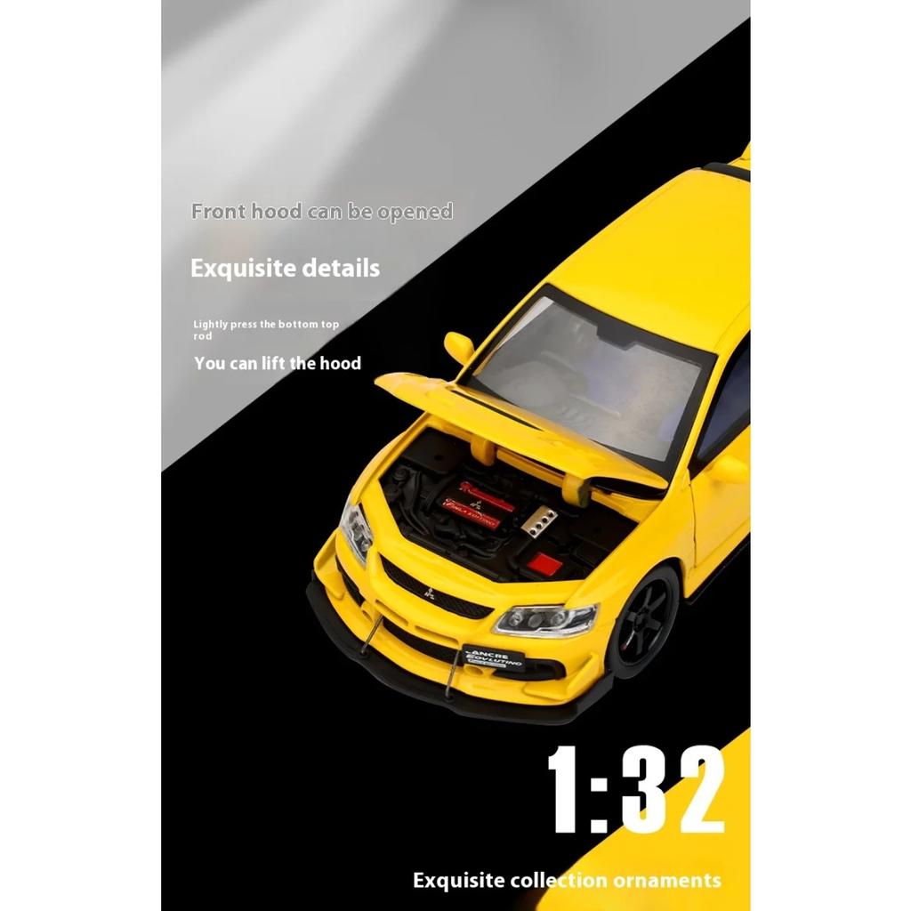 1/32 Mitsubishi Lancer Evolution Ninth Super Racing Metal Alloy Diecast Car Model Outdoor Collection Hobby Boutique Gift Boy
