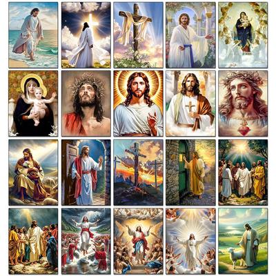 Kit Pittura Diamante 5D Croce di Gesù Adesivo Religioso Ricamo Diamante Fatto a Mano Fai da Te Mosaico Decorazione Casa Regali per Adulti