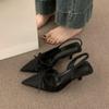 Fashion New Women's Shoes High Heels Sandals Summer Pointed Toe Outdoor Back Strap Fashion Sandales Femmes Stiletto Heels Bow Sandalias