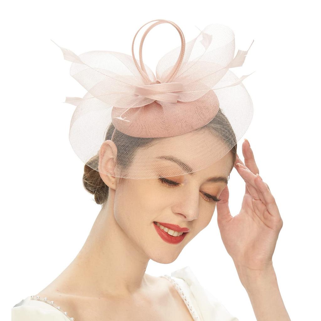 Elegant Fascinator Hat Headbands Funny Girl Hat Headgear Lovely Hairpiece for Wedding Party