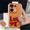 Lovely Girl Heart Print Case For Xiaomi 13T Pro Redmi Note 15 Pro 4G Redmi Note 14 13 Pro+ 5G Leather Texture Silicone Cover