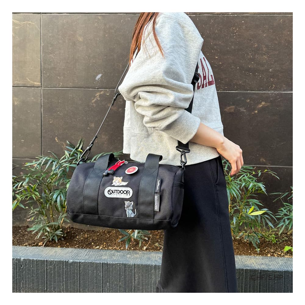 Collaboration Mini Roll Boston Bag ODHQ02 Nekoma High School [Outdoor Products] Haikyuu!! 10 (Black)
