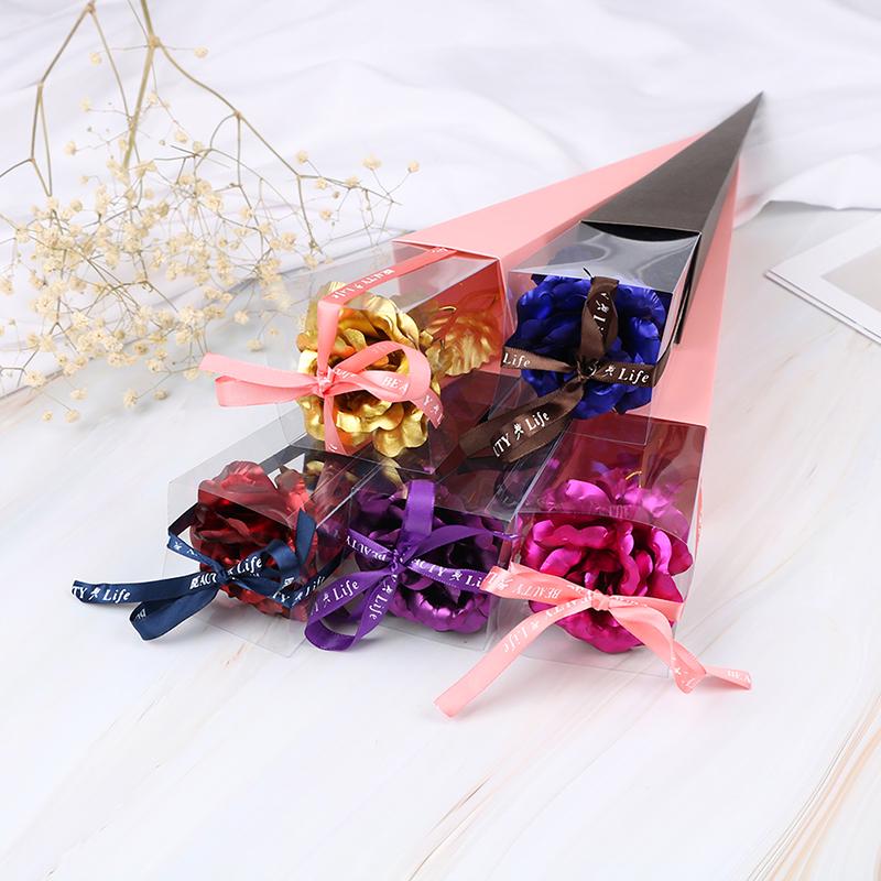 

24k Gold Rose Flower Long Stem Golden Dipped Flower Valentine s Day Lovers Gift