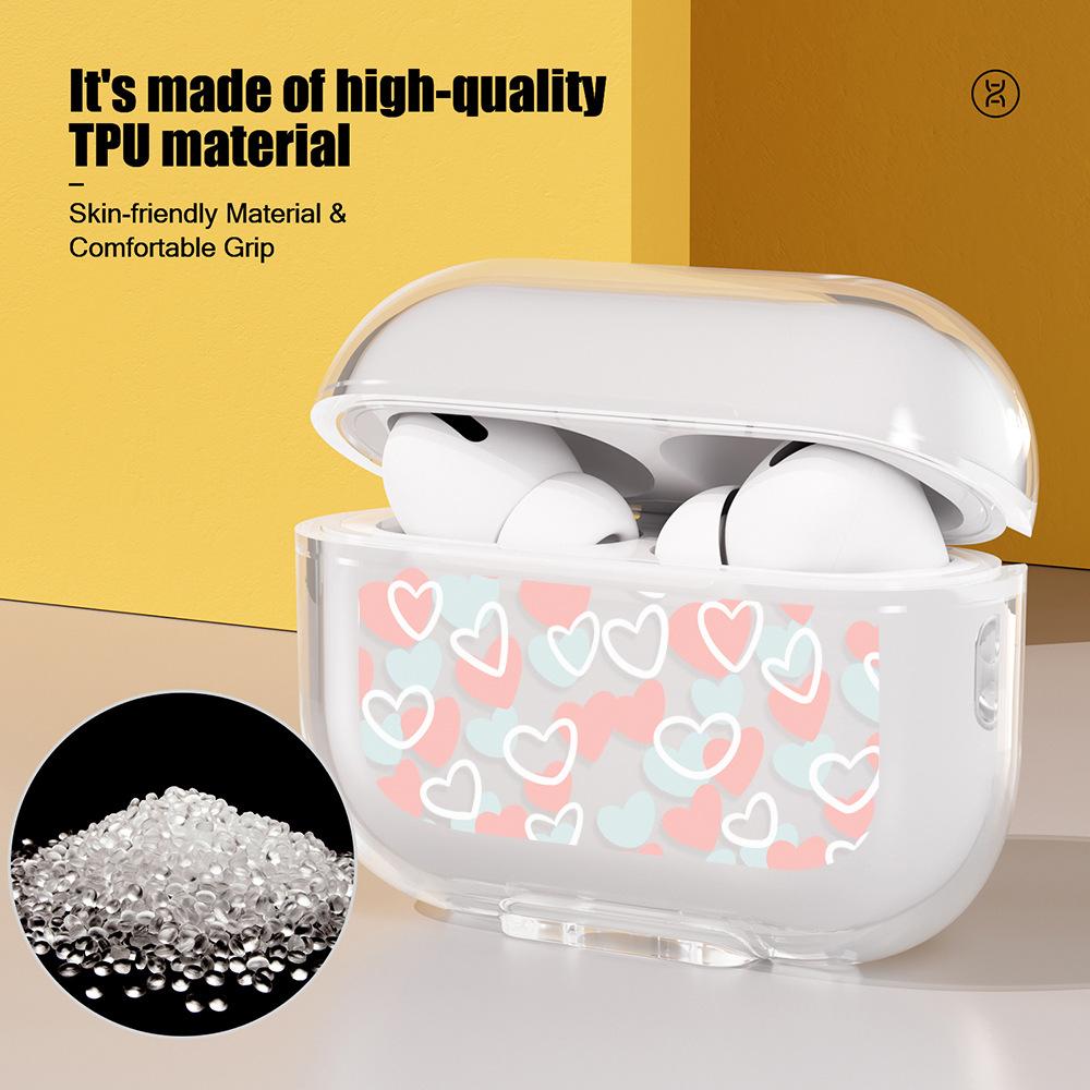 Simple love is suitable for AirPods Pro1/2/3 generation Apple wireless earphone cover TPU soft case protective cover