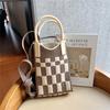 Plaid Cartoon Women's Crossbody Mini Bag: Cute, Lightweight, Knitted Phone Holder for Parent-Child Matching (2024)